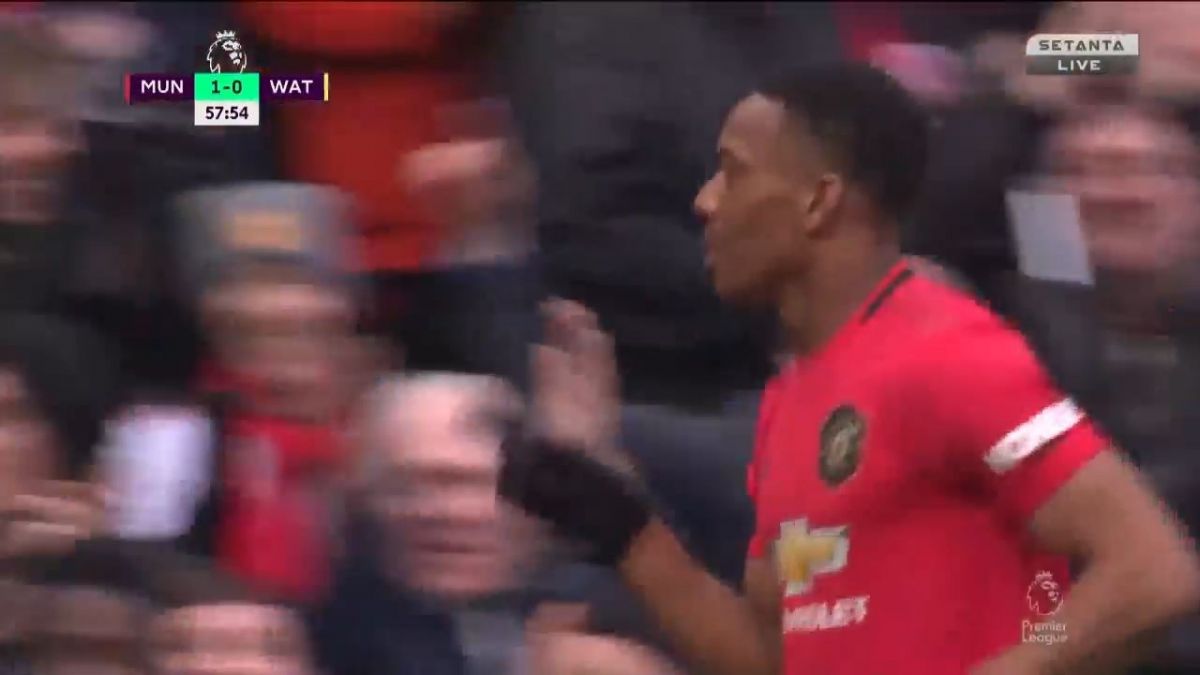 گل دوم منچستر یونایتد به واتفورد (آنتونی مارسیال)