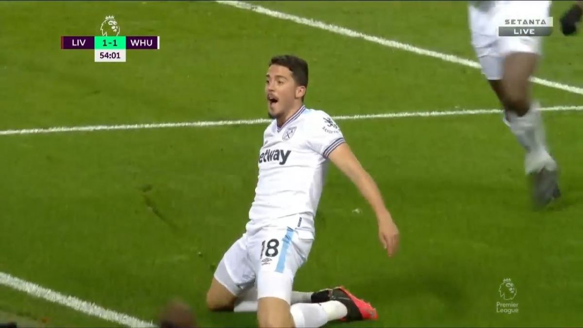 گل دوم وستهام به لیورپول (پابلو فورنالس)