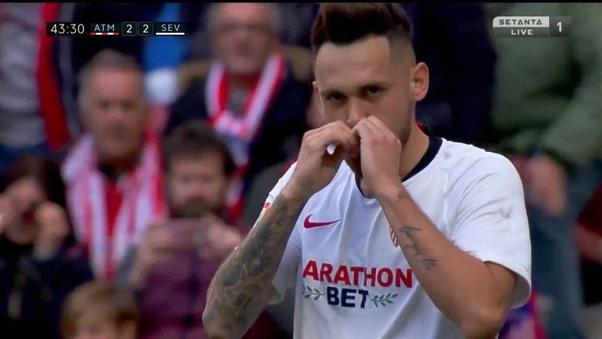 گل دوم سویا به اتلتیکو مادرید (اوکامپوس - پنالتی)