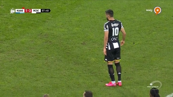 گل چهارم رویال شارلوا به خنت توسط کاوه رضایی از روی نقطه پنالتی