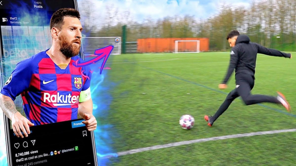 چالش گلزنی به سه کنج دروازه به سبک لیونل مسی