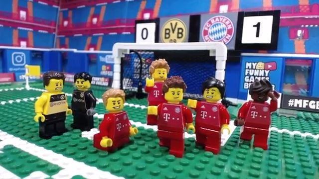 شبیه سازی بازی دورتموند 0-1 بایرن مونیخ با عروسک لگو
