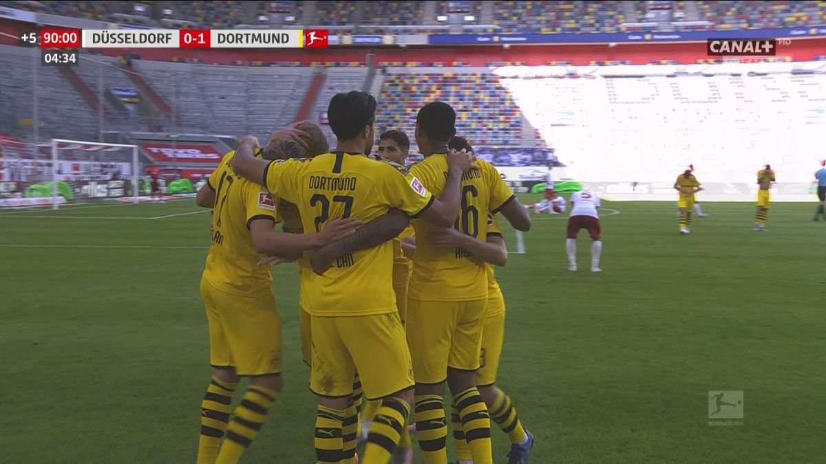 گل دورتموند به دوسلدورف (ارلینگ هالند در دقیقه 95)