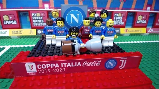 شبیه سازی برتری ناپولی مقابل یوونتوس در فینال جام حذفی با عروسک لگو