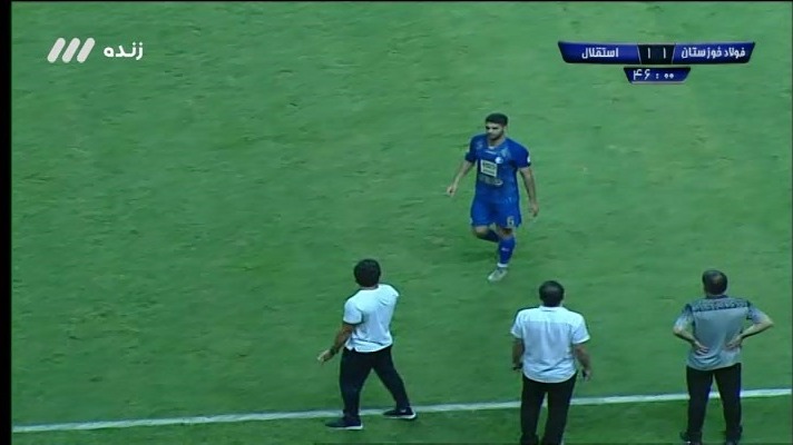 اخراج مستقیم علی کریمی در دیدار مقابل فولاد خوزستان