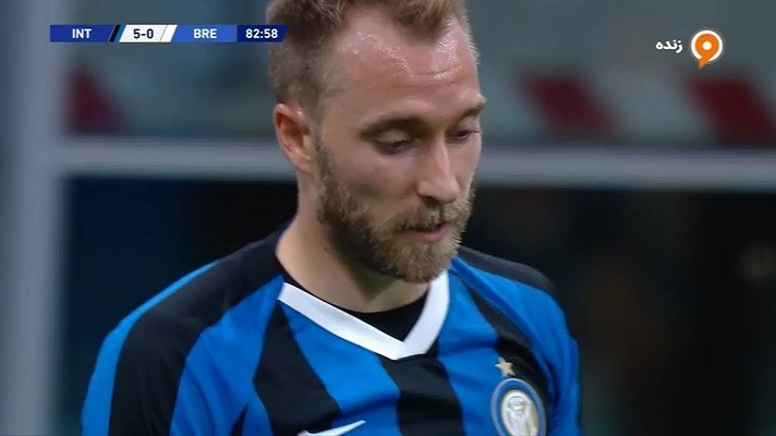 گل پنجم اینتر به برشا (اریکسن)