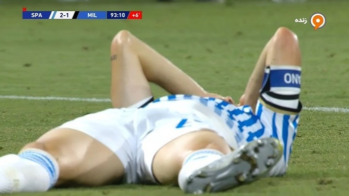 گل دوم میلان به اسپال (گل به خودی در دقیقه 94)
