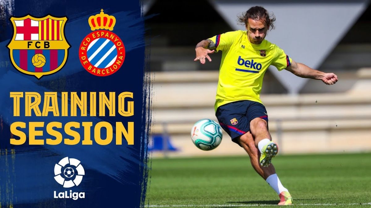 آخرین تمرین بارسلونا پیش از بازی با اسپانیول