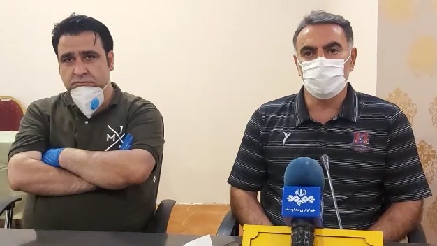 کنفرانس خبری محمود فکری قبل از دیدار نساجی مقابل صنعت نفت آبادان