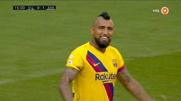 گل اول بارسلونا به وایادولید (ویدال)