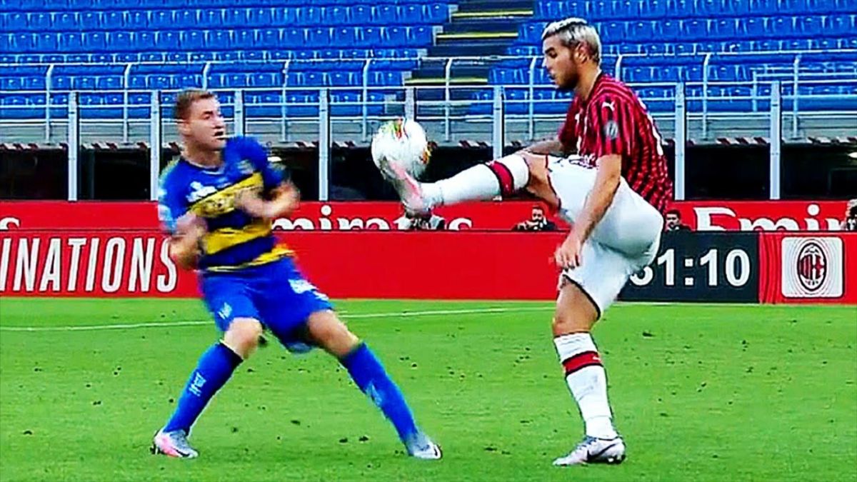 حرکات تکنیکی بازیکنان در بازی میلان 3-1 پارما