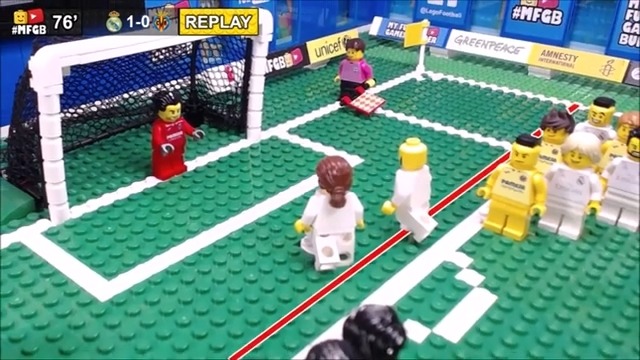 شبیه سازی بازی رئال مادرید 2-1 ویارئال با عروسک های لگو