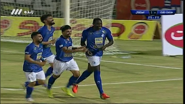 گل اول استقلال به صنعت نفت آبادان (شیخ دیاباته)