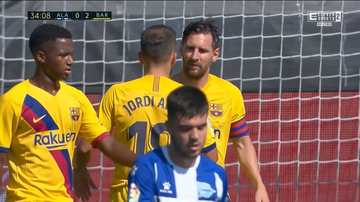 گل دوم بارسلونا به دپورتیوو آلاوز (مسی)