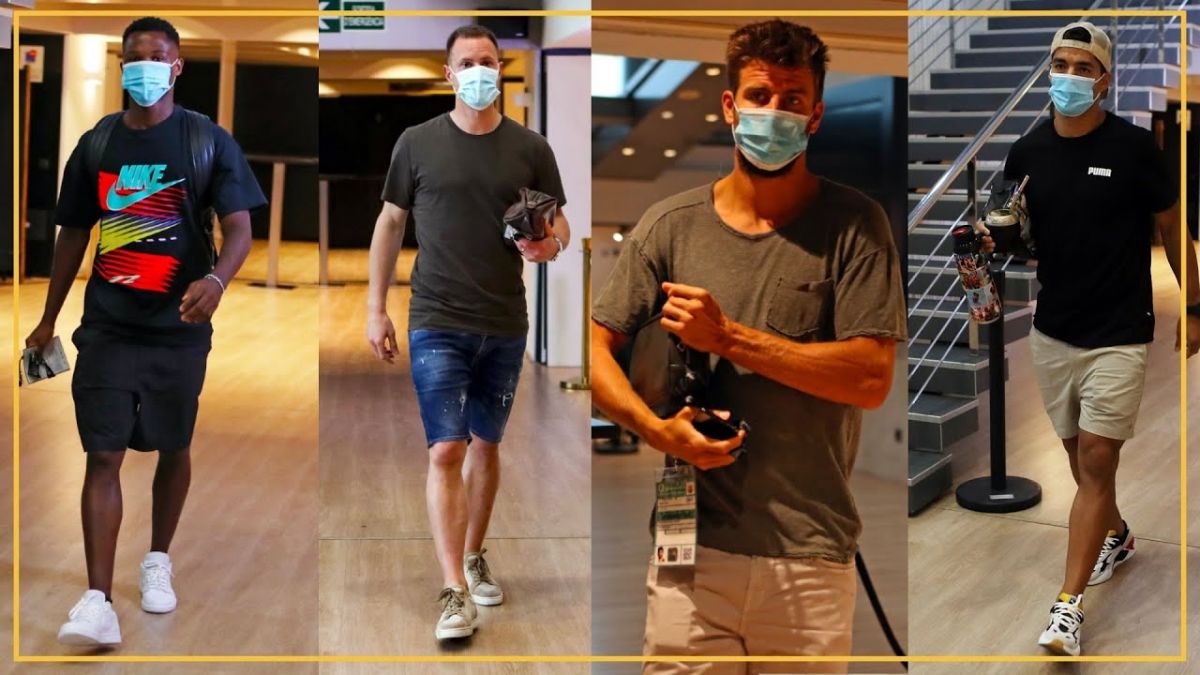 تیپ و ظاهر بازیکنان بارسلونا در روز بازی