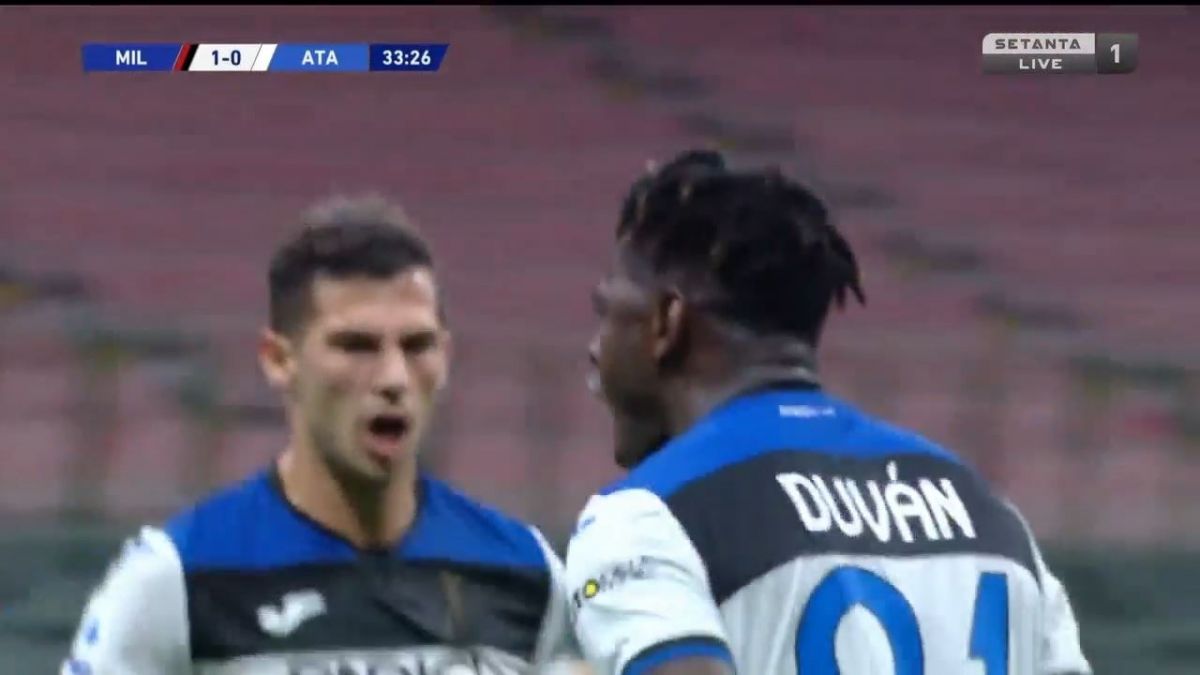 گل اول آتالانتا به میلان (زاپاتا)