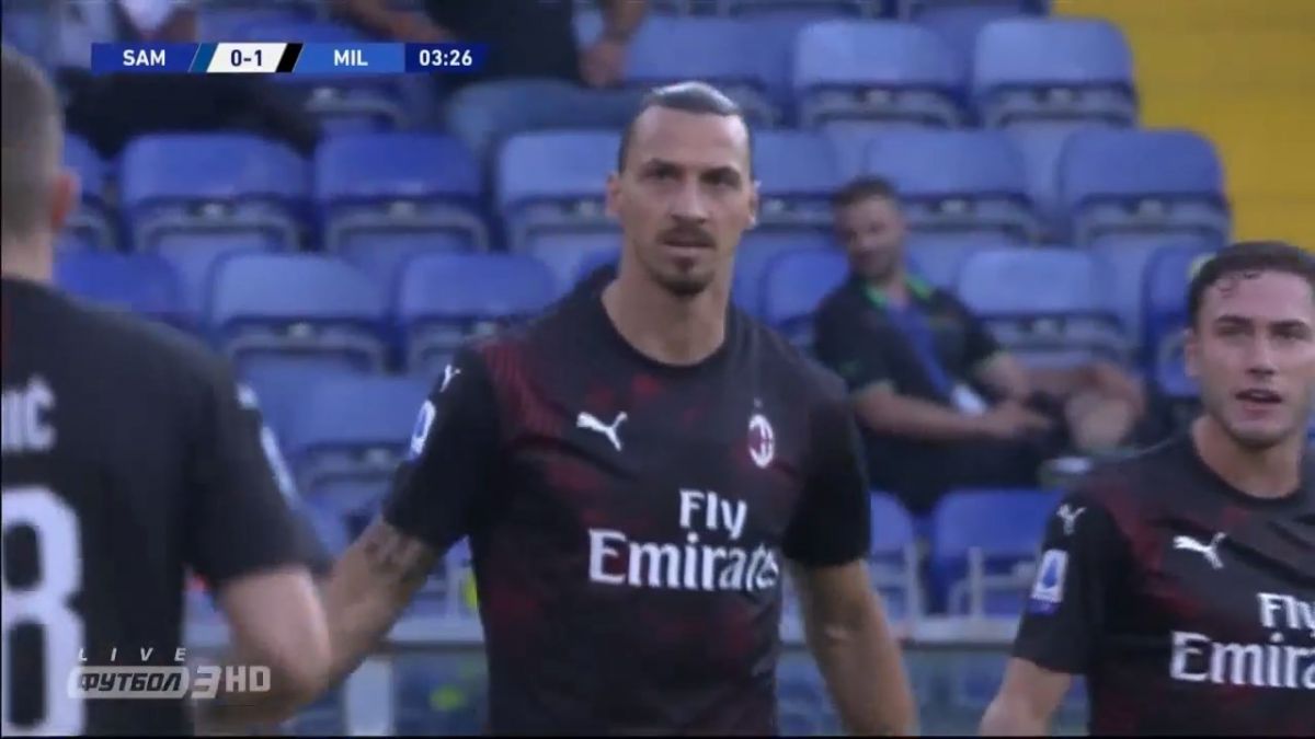 گل اول میلان به سامپدوریا (ابراهیموویچ)