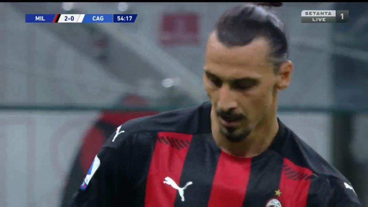 گل دوم میلان به کالیاری (شوت زیبای ابراهیموویچ)