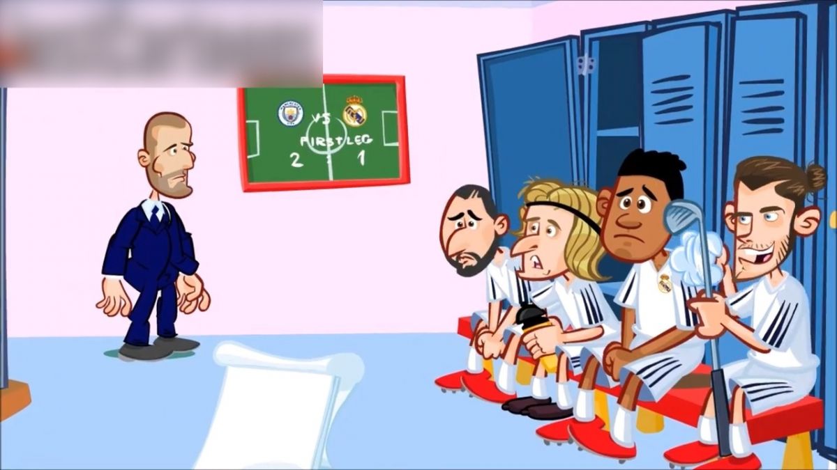 انیمیشن طنز بازی منچسترسیتی 2-1 رئال مادرید