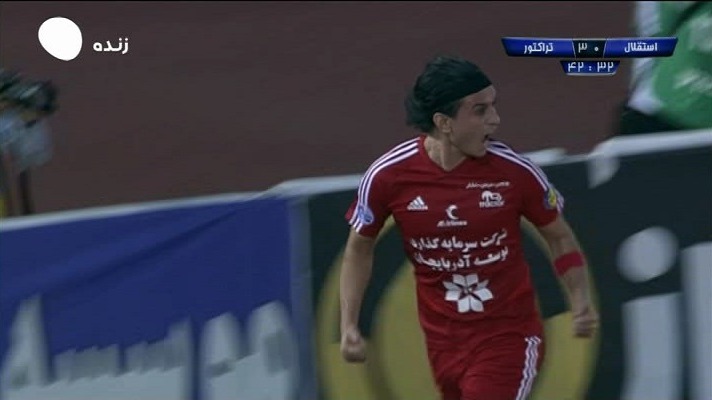 گل سوم تراکتور به استقلال (اکبر ایمانی)