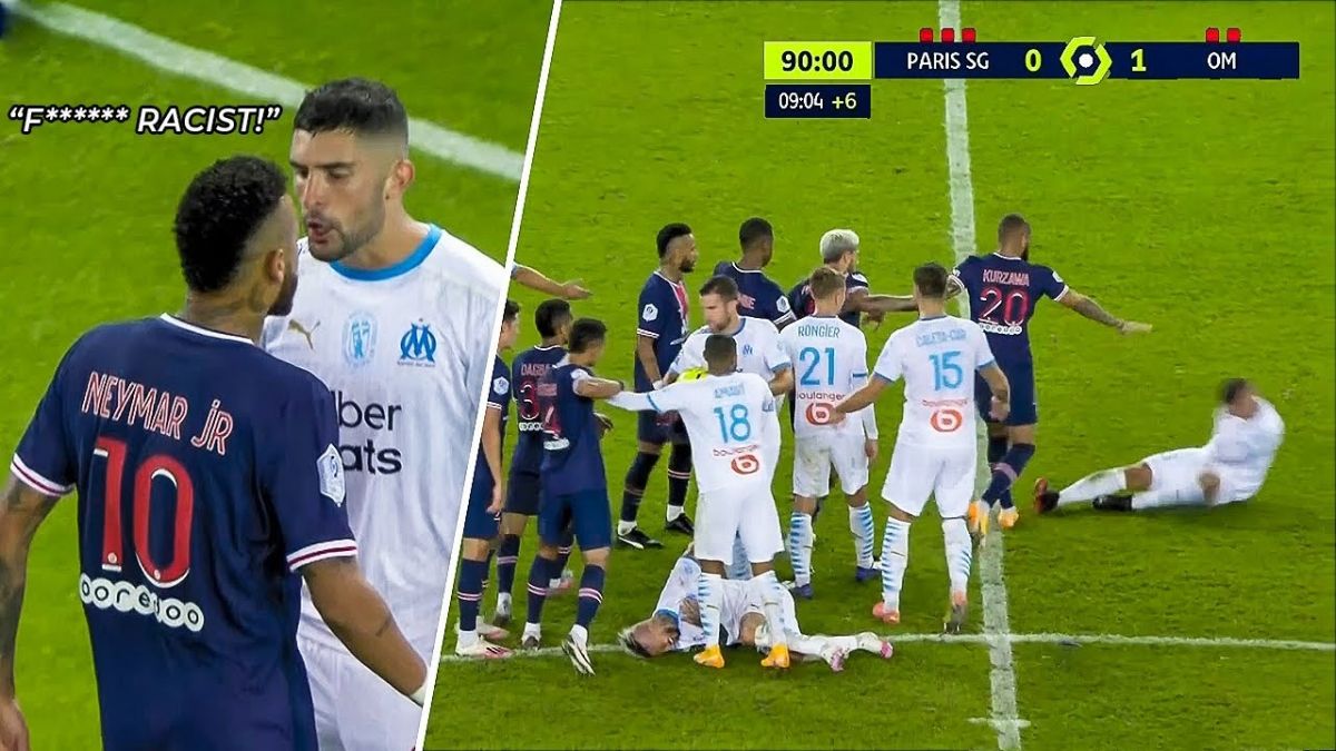 درگیری ها و حرکات خشن دنیای فوتبال به بهانه بازی جنجالی پاری سن ژرمن و مارسی