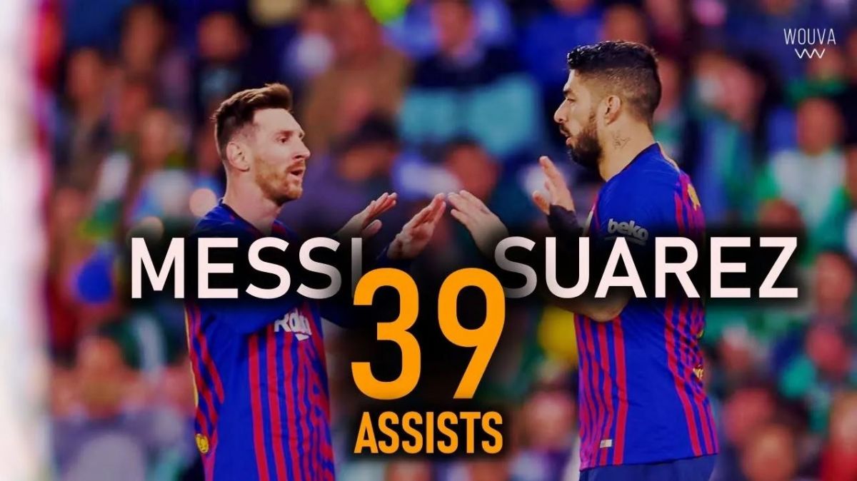 39 پاس گل لیونل مسی به لوئیز سوارز