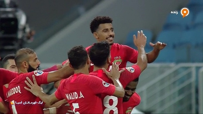 گل اول الاهلی امارات به شهر خودرو (حریب عبدالله)