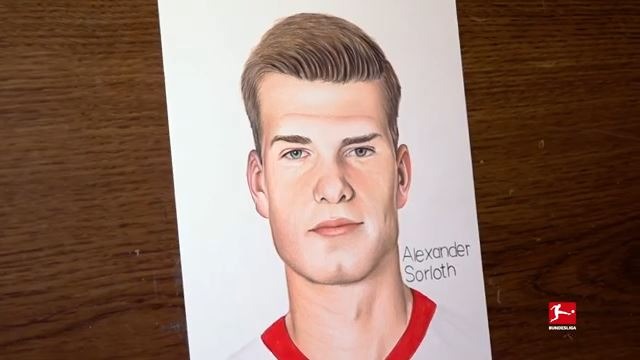 نقاشی زیبا از چهره الکساندر سورلوت ستاره جدید لایپزیش