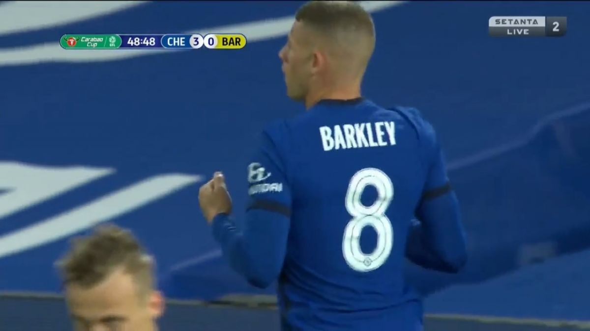 گل سوم چلسی به بارنزلی (راس بارکلی)