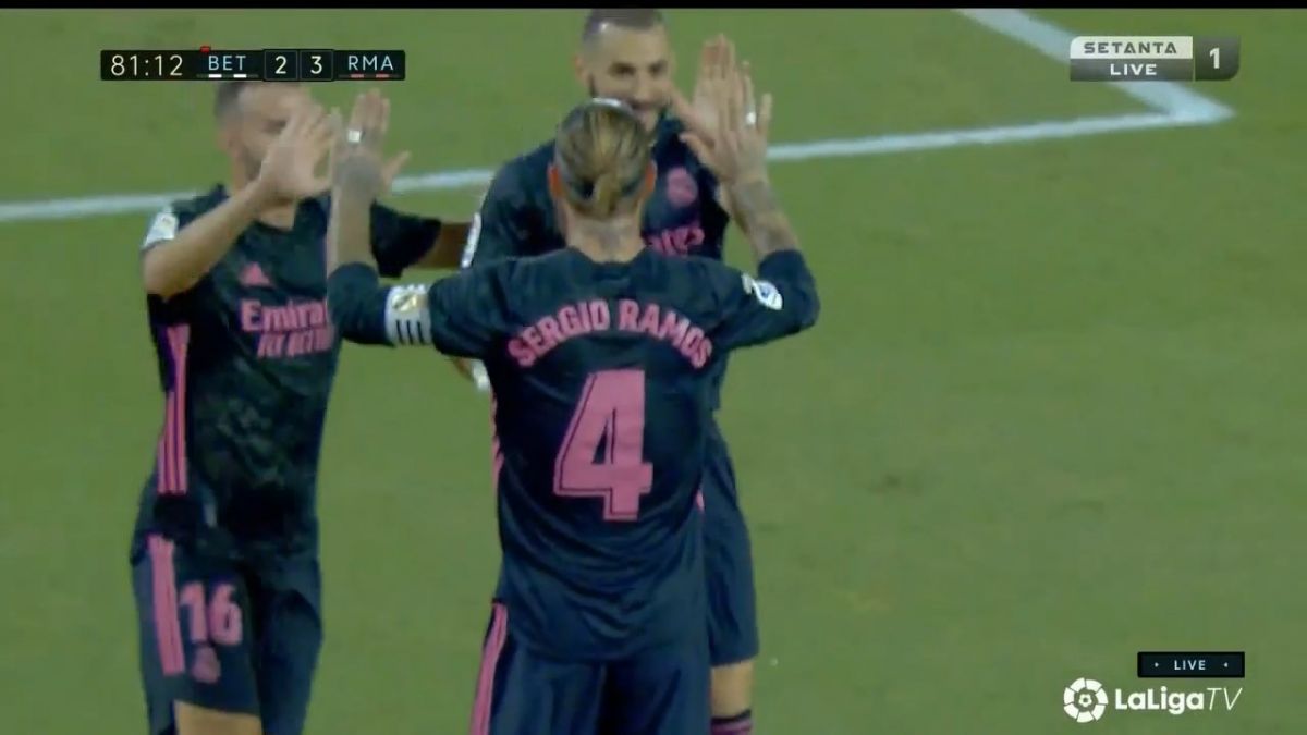 گل سوم رئال مادرید به بتیس (پنالتی چیپ راموس)