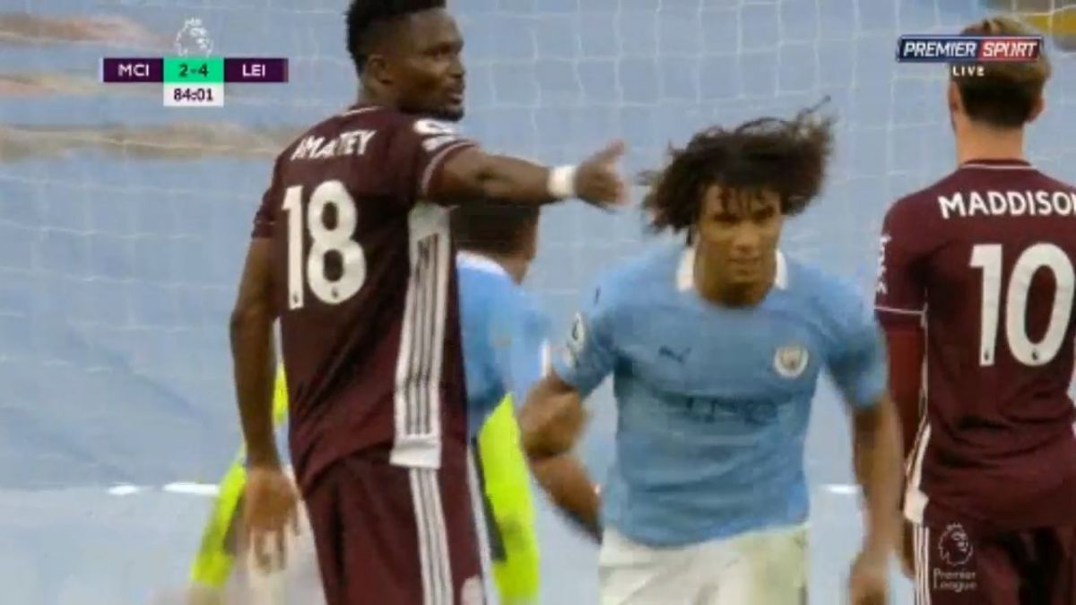 گل دوم منچسترسیتی به لستر سیتی (ناتان آکه)