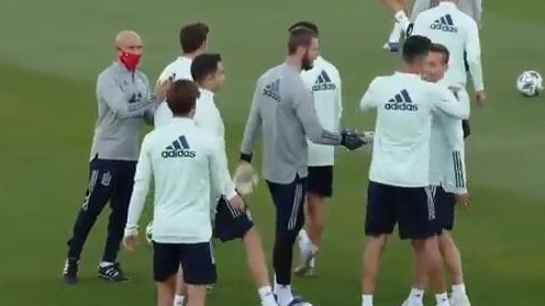 تمرین تیم ملی اسپانیا برای تقابل با پرتغال