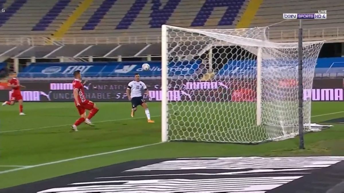 گل پنجم ایتالیا به مولداوی (دبل ال شراوی)