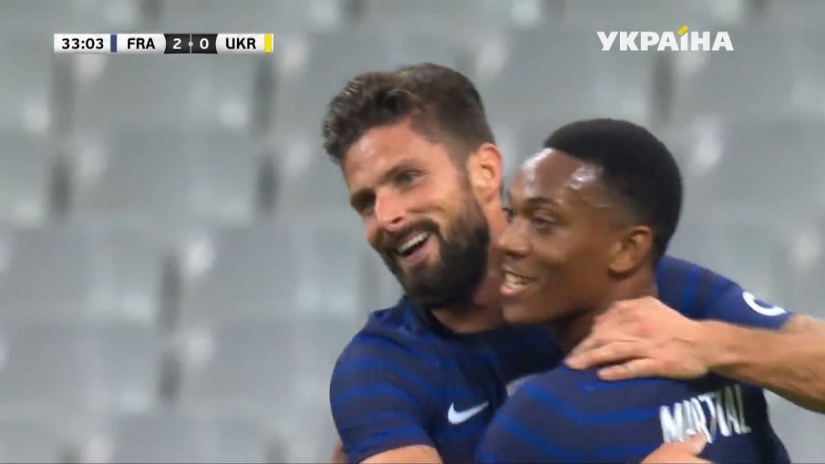 گل سوم فرانسه به اوکراین (دبل ژیرو)