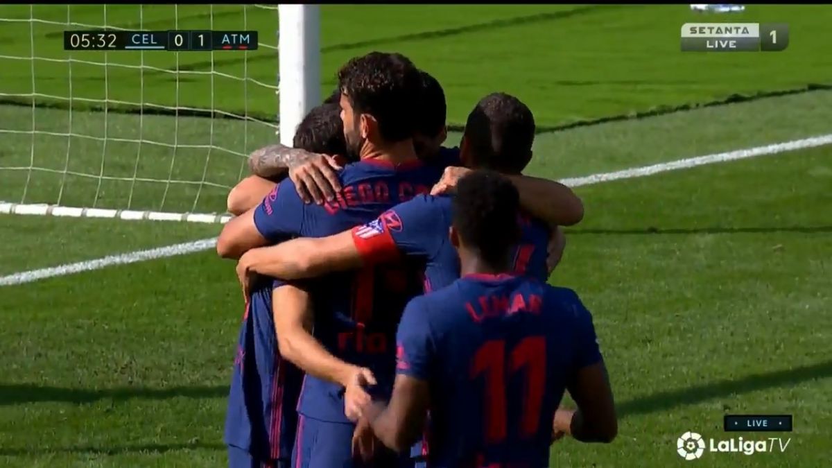 گل اول اتلتیکو مادرید به سلتاویگو (سوارز)