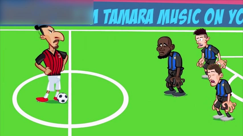 انیمیشن طنز بازی اینتر 1-2 میلان