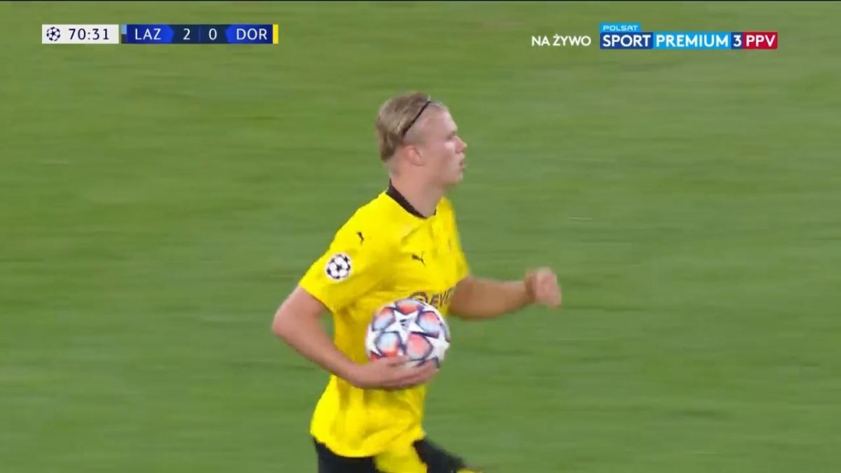 گل اول دورتموند به لاتزیو (هالند)