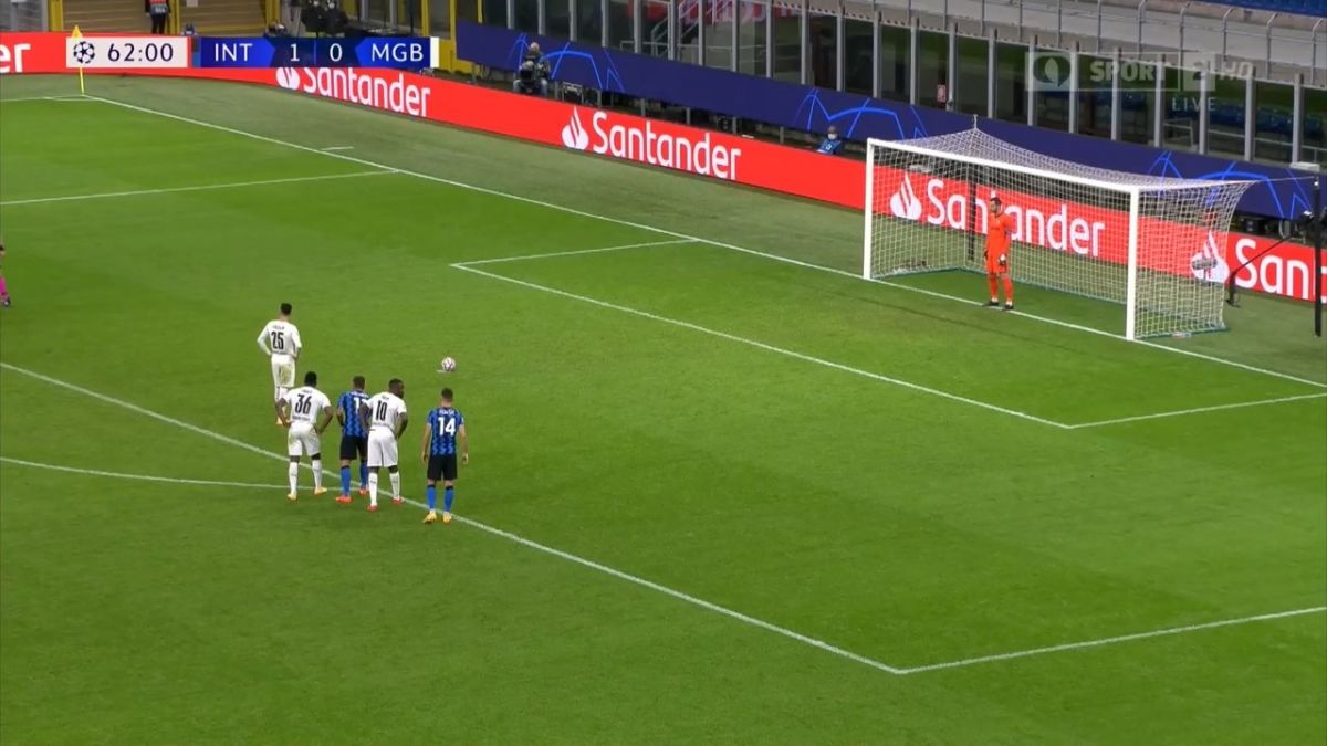 گل اول مونشن گلادباخ به اینتر (بن سبیانی - پنالتی)