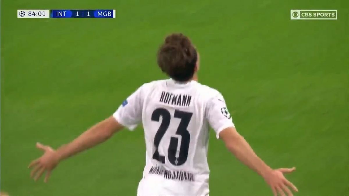 گل دوم مونشن گلادباخ به اینتر (هافمن)