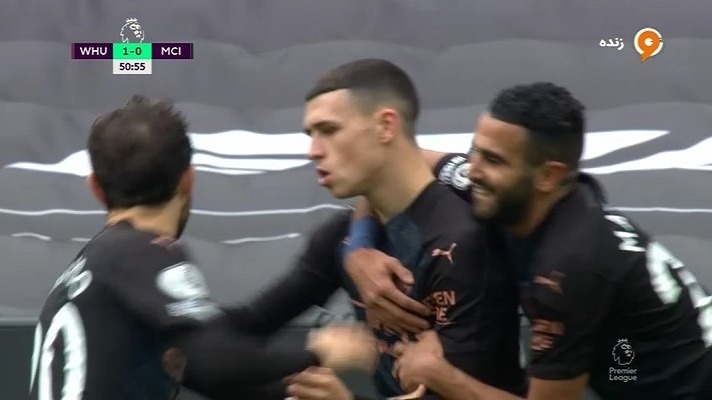 گل اول منچسترسیتی به وستهام (فیل فودن)