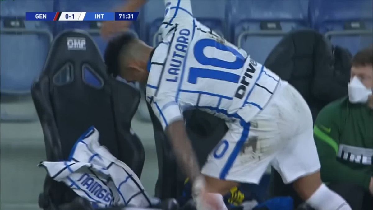 عصبانیت لائوتارو مارتینز بعد از تعویض مقابل جنوا