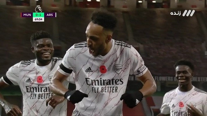 گل اول آرسنال به منچستر یونایتد (اوبامیانگ - پنالتی)