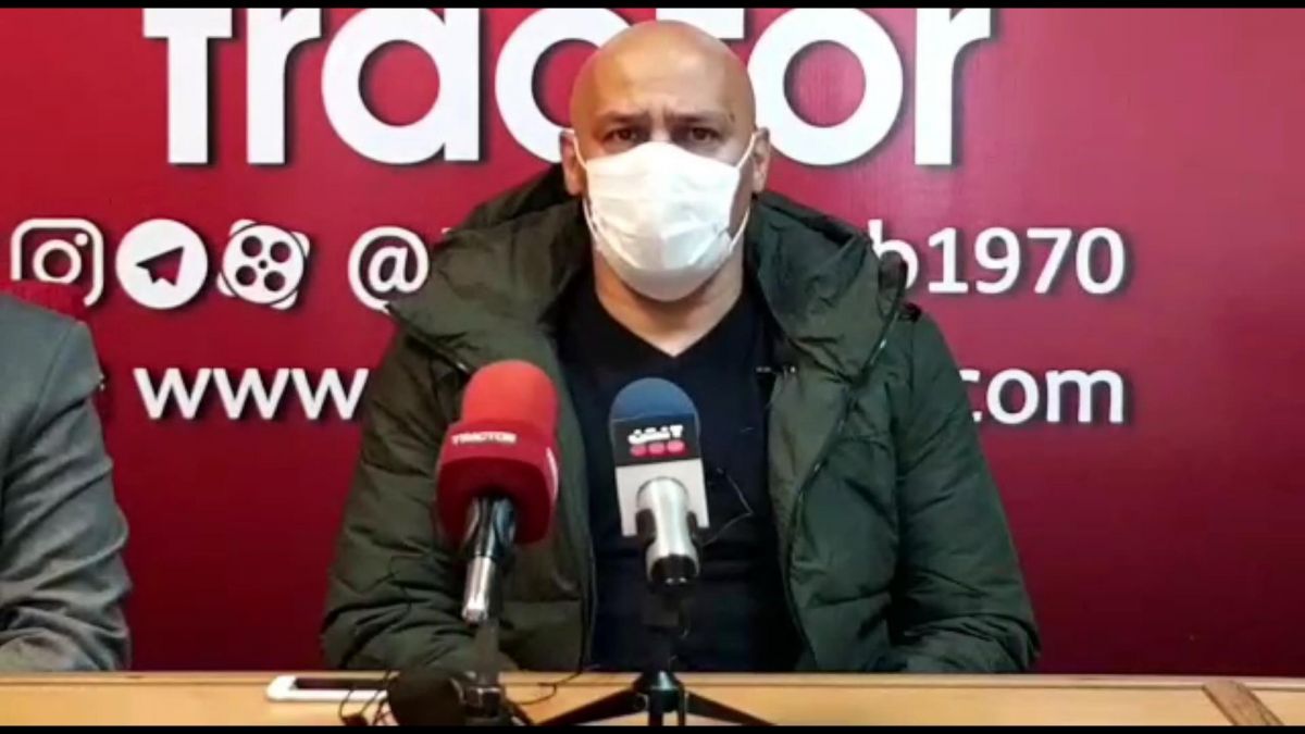 کنفرانس خبری علیرضا منصوریان سرمربی تراکتور پیش از بازی با نفت مسجد سلیمان