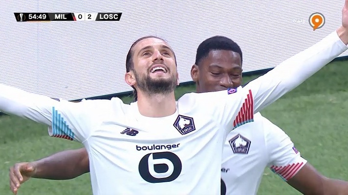 گل دوم لیل به میلان (دبل یازیچی)