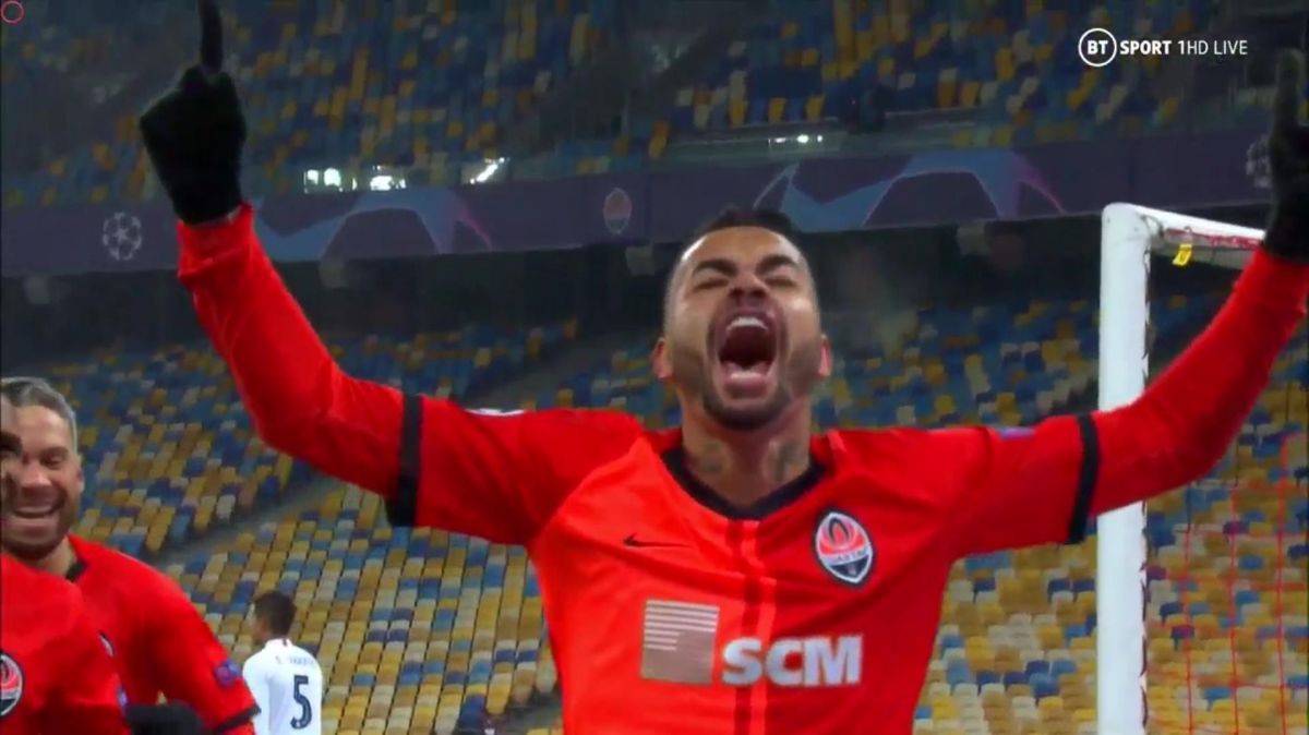 گل اول شاختار به رئال مادرید (دنتینهو)