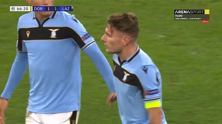 گل اول لاتزیو به دورتموند (ایموبیله - پنالتی)