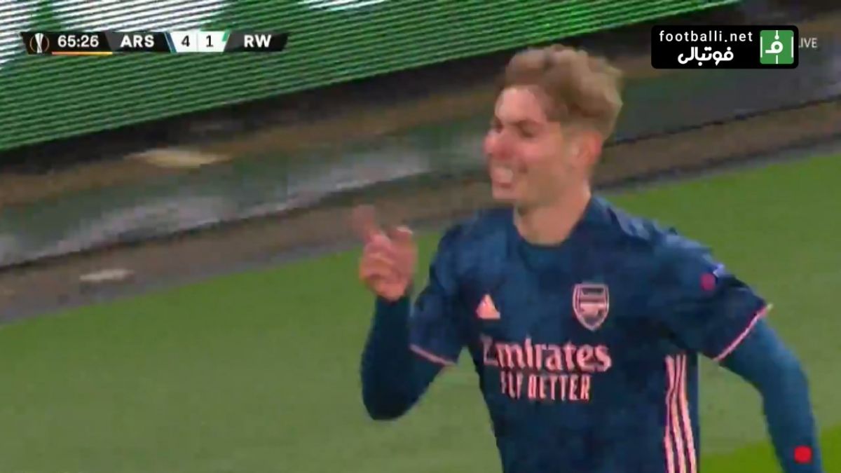 گل چهارم آرسنال به راپید وین (امیل اسمیت ‌رو)