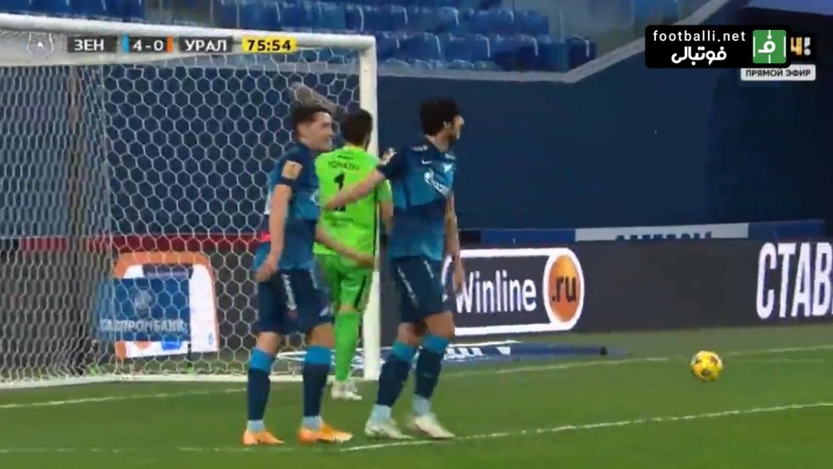 گل سوم زنیت به اورال با هت تریک سردار آزمون