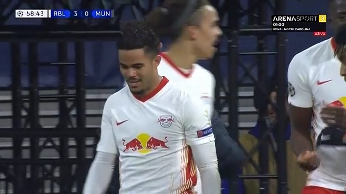 گل سوم آربی لایپزیش به منچستر یونایتد (کلایورت)