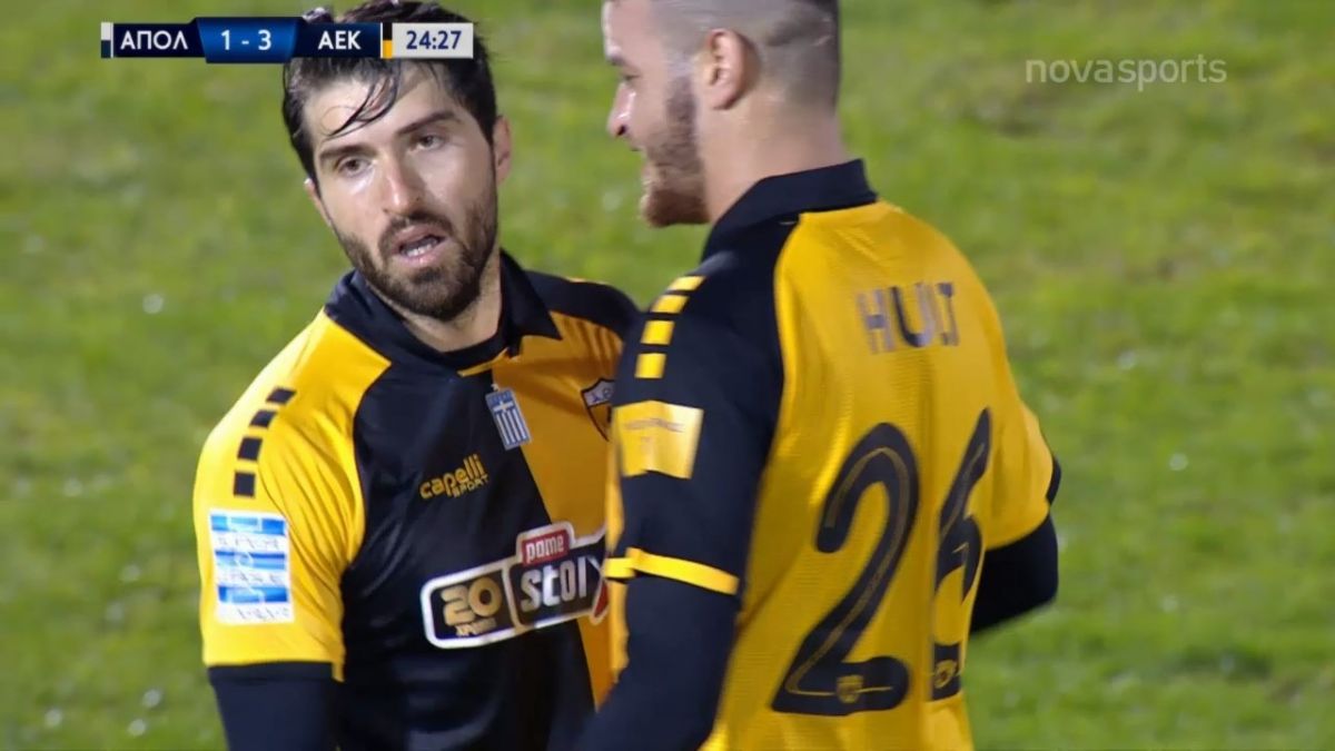 گل سوم آ ا ک آتن به آپولون با شوت تماشایی کریم انصاری فرد